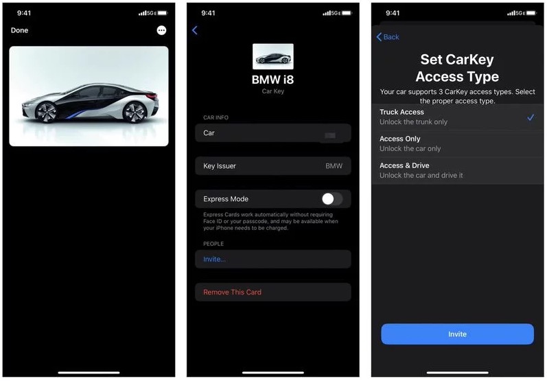 iOS CarKey 車鑰匙截圖曝光，首批支持寶馬